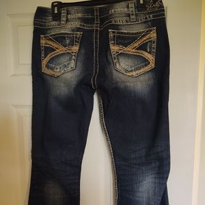 Silver distressed jeans